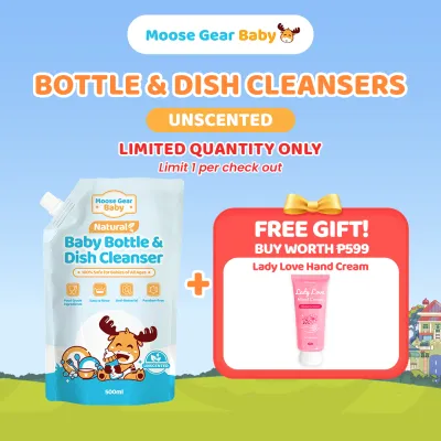 Moose Gear Baby Bottle Cleanser 500ml (Unscented) Antibacterial Resealable Leak Proof Cap