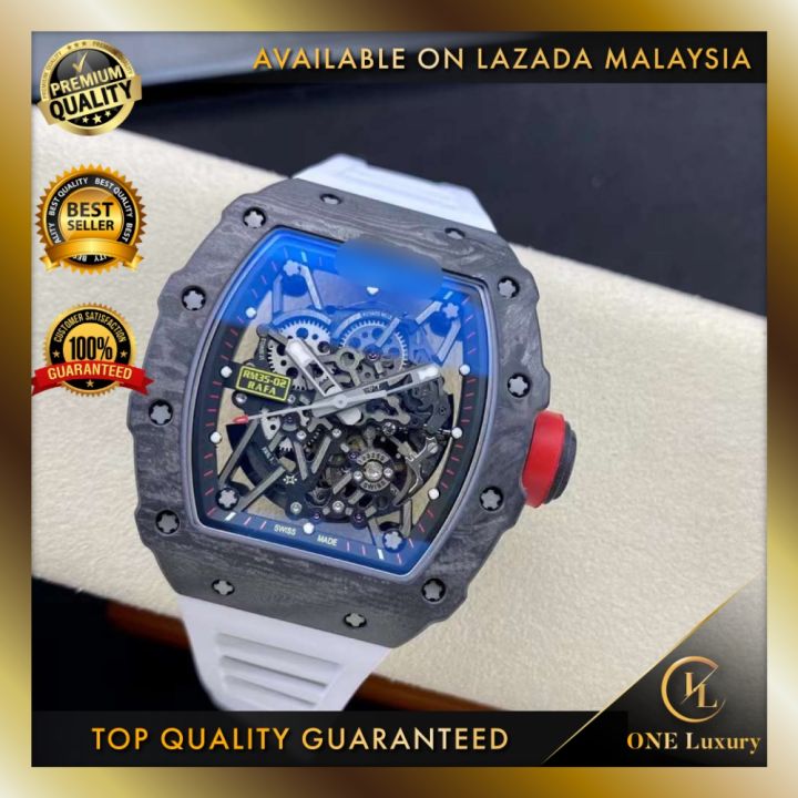 ONE LUXURY RM 035 RM35 02 RAFAEL NADAL NTPT CARBON ON RUBBER STRAP MEN WATCH SWISS AUTOMATIC LUXURY JAM TANGAN LELAKI Lazada