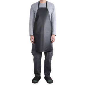 SJJL MALL Labor Protection Waterproof Oil-proof Apron PVC Waist Lengthened Factory Working Apron Baking Accessories Black Leather Kitchen Chef Apron Industrial
