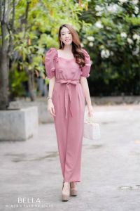 Jumpsuit จั้มสูทขายาว มีไซส์สาวเล็ก สาวอวบ S32 35นิ้ว M36 39นิ้ว L40 42นิ้ว XXL44 46นิ้ว ชุดออกงานหรูๆ ชุดออกวานสาวอวบ แฟชั่นผู้หญิง BELLA JL03
