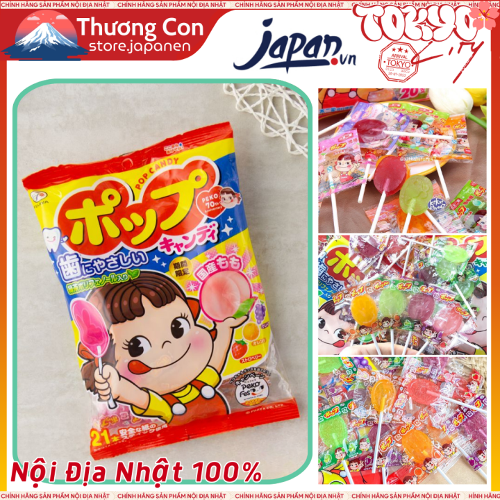 Kẹo mút hoa quả Fujiya Pop Candy chống sâu răng cho bé 20 cây Nhật Bản ...