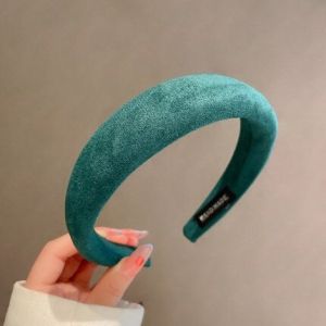 หวานผู้หญิงที่สง่างามผ้า H Airbands อุปกรณ์ผมปีกกว้างฟองน้ำ H Eadbands นุ่มหนังนิ่มกว้าง H Eadwear สำหรับสาวๆ