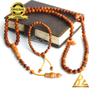 PROMO Paket Tasbih Gelang Kayu Raja Agatis Agathis Gaharu Merah ASLI 6mm 8mm 33 dan 99 Butir