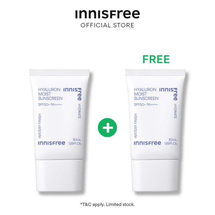 [Innisfree] 1+1 Hyaluron Moist Sunscreen SPF50+ PA++++ 50ml main image 1