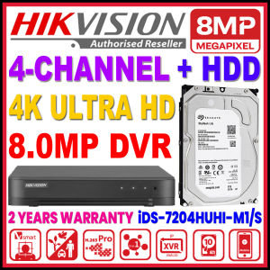 HIKVISION 4-CHANNEL 4K 8.0MP DVR CCTV iDS-7204HUHI-M1/S 4CH Digital Video Recorder Full HD Support up to 8MP P2P View on phone