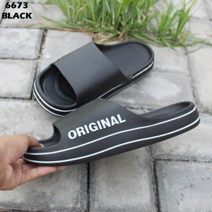 BARUUl!!!Sandal Slop Pria W6673 Import(J) Sandal Slop Karet Pria Kekinian Import Sandal Slide Pria Karet Import