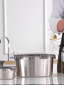 Food Grade 316 Stainless Steel Sealed Fresh-Keeping Round Lunch Packing Soup Household Bowl with Lid 304