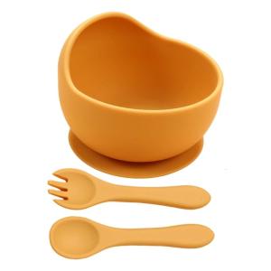 Grade Silicone Baby Feeding Bowl Nonslip Suction Cup Heat Resistant Easy Grip Spoon For Newborns Kids