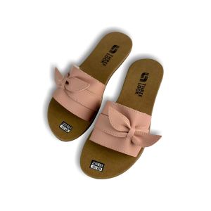 NAORI 3LOOK Sandal Kulit Wanita Flat Teplek Kokop Pita Paster Color Mocca Ruffle Flat Series