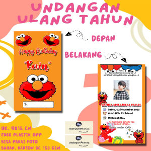 Undangan Karakter ELMO ( 100 PCS / 50 PCS / 30 PCS/ 20 PCS / 10 PCS ) / Undangan ulang tahun / undangan ultah / undangan cetak / cetak undangan / undangan anak / undangan print / undangan pesta / print undangan / undangan karakter / undangan motif /