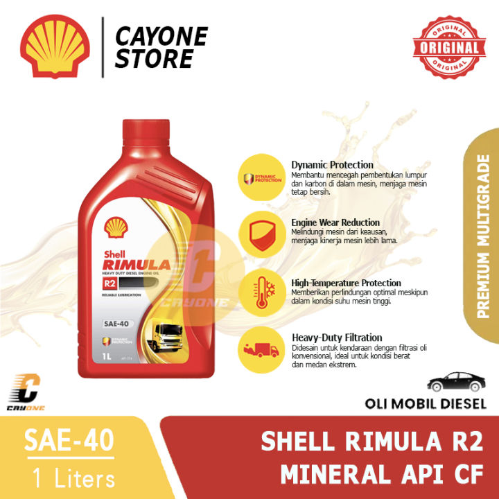 SHELL Rimula R2 Heavy Duty Diesel Engine Oil SAE 40 API CF 1 L | Lazada ...