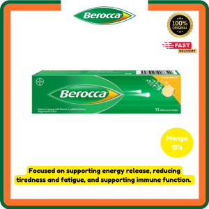 Berocca Effervescent Tablets Orange/ Mango (15s) | EXP:03/29 &05/27