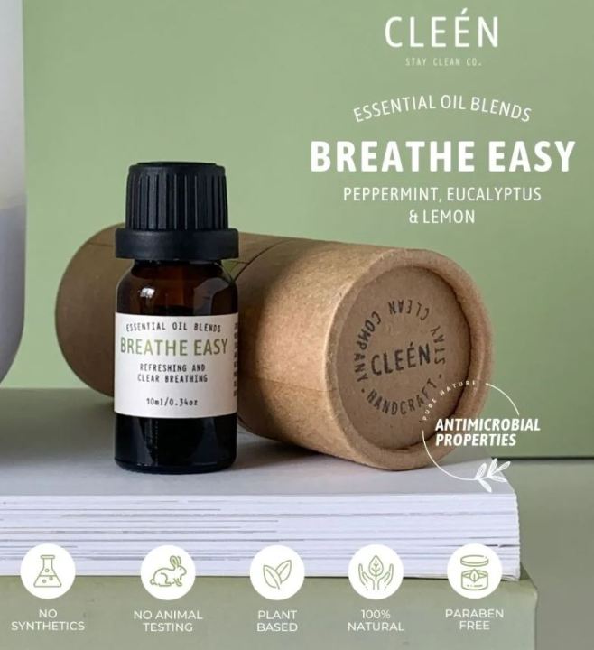 CLEEN Breathe Easy Essential Oil blend ( Eucalyptus , Peppermint