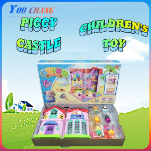 Cute pink Piglet Doll house Castle toy childrens educational toys