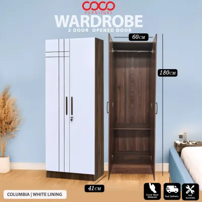 Modern 3 Door Wardrobe Closet | Clothes Storage Cabinet with Hanging Rod | Bedroom Furniture | W90 x D41 x H170CM