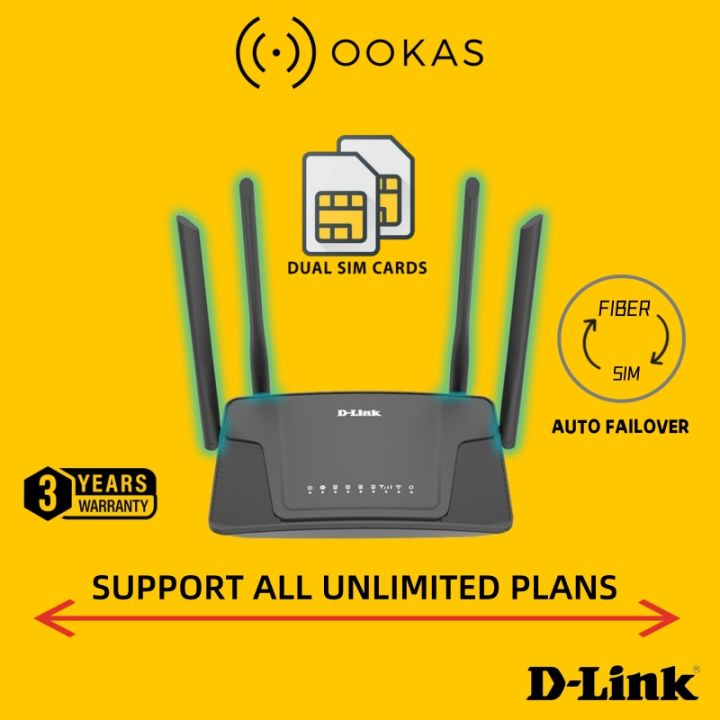 D-Link 4G LTE Unlimited Plan Router (Fiber Auto Failover) | Dual SIM Option | Backup WiFi | DWR-M905/ M930 /M930DS | MOD