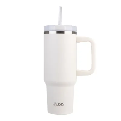 Oasis Stainless Steel Insulated Commuter Travel Tumbler 1.2L With Handle & Straw | Thermal Splash Proof 12 Hours Cold