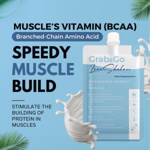 1x Grab & Go Lean Shake 40g | BCAA Amino Acids + 20.8g Isolated Protein Meal Replacement | Support fitness sport gym muscle building with complete nutrients required for a meal | Replace Breakfast/Lunch/Dinner