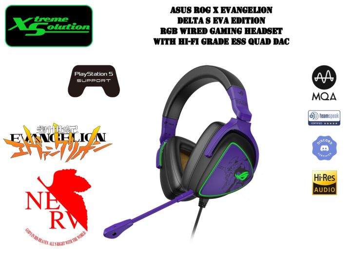 Asus Rog X Evangelion Delta S Rgb Wired Gaming Headset With Hi Fi Grade Ess Quad Dac Lazada