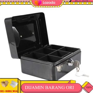 Toko - Samudra - Biru - Brankas Mini Uang Cash Money Box 20 x 16 x 9 cm Tempat Penyimpanan Uang Emas Perhiasan Barang Berharga