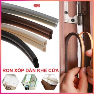 6M Ron Xốp Dán Khe Cửa Cách Âm Chống Ồn Ngăn Côn TrùngThoát Nhiệt Băng Keo Xốp Dán Khe Hở Cửa Sổ