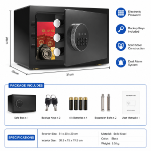 [SG Shipping]Office Safe Box 45/60cm Small Anti-theft Alarm Bedside Cabinet Storage Password+Key