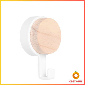 Cozy ตะขออเนกประสงค์ แขวน ไม่ต้องเจาะ ทนทาน ตกแต่งด้วนลายไม้ home hook