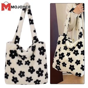 MOJOYCE Women Cross Body Bag with Floral Faux Fur Design Perfect for Casual Outings and Shopping in Elegant Colors