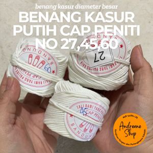 Benang Kasur / Tali Kasur Putih Cap Peniti no 27/45/60 - Panjang 30-40 meter
