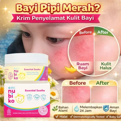 Fantasise Beauty Krim Wajah Bayi Nubiko Essential Soothe 30g Baby Face Cream Pelembap Kulit Bayi Sensitif No Alcohol No Paraben