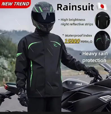 Motorcycle Waterproof Raincoat Thickened Reflective Strip Raincoat Anti-Storm Outdoor Raincoat Pants Suit FOR MEN