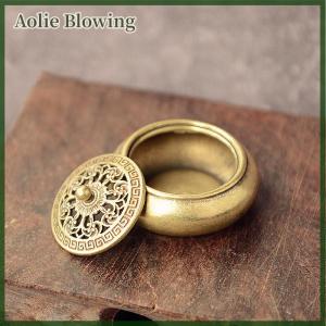 Aolie Brass Pocket Lotus Jiuding Incense Hollow Incense Mini Incense
