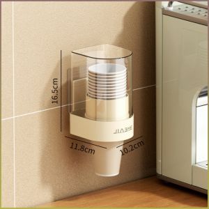 Cup Holder No-punch Easy Installation Easy to Add Transparent Window Clean and Hygienic