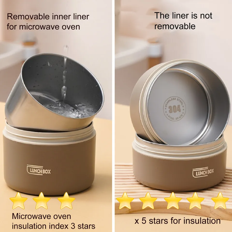 Portable Thermos 304 Stainless Steel Insulated Lunch Box