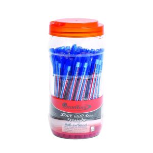 ควอนตั้ม ปากกาสองหัว หมึกน้ำเงิน - แดง 0.5 มม. แพค 50 ด้าม / Quantum Skate 222 Duo Blue and Red ink 0.5 mm. x 50 Pcs.