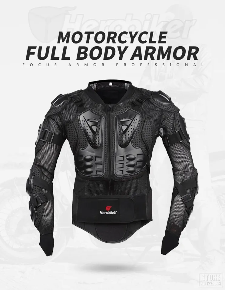 HEROBIKER Motorcycle Full Body Armor Jacket spine chest protection gear  Motocross Motos Protector Motorcycle Jacket 2 Styles