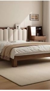 [Cozy ]Solid Wood Bed Frame Super Single/Queen/King Size Bed Frame Bed Frame With Mattress Wooden Rubber Wood Bed Frame