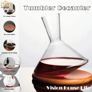 Vision Household Rotating Glass Wine Decanter Tumbler Wine Decanter Swing Rotation Crystal Wine Breather Carafe Wine Wake Up Pot Whisky Dispenser for Bar Home Decoration
