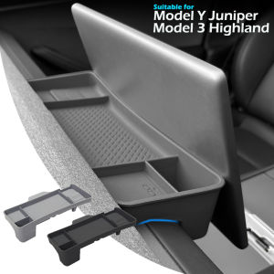 ถาดเก็บแดชบอร์ดซิลิโคนสำหรับ Tesla รุ่น Y Juniper 2025 รุ่น 3 Highland กล่องทิชชู่คอนโซลกลางหน้าจอด้านหลังออแกไนเซอร์