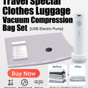 Vacuum Compression Bag Sealed Luggage Pump Set