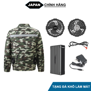 [GIẢM GIÁ] Bộ Áo điều Hòa Nhật Bản Cao Cấp Tặng Kèm Đá Khô Áo Chống Nắng Có Gắn Quạt Làm Mát Dung Lượng Pin 50.000mAh Quạt 12V Dùng 10h - 14h Bảo Hành 12 Tháng