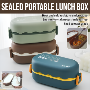 Sealed Portable Lunch Box With Lid And Compartments Double Layer Microwave Safe Insulated Lunch Box For Office Workers And Students