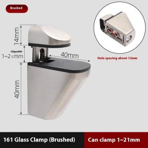 Ginca 1pcs Adjustable Wood Glass Shelf Support Clips Zinc Alloy Shelves Brackets With Anti-Slip Pads Partition Clamps For Bathroom