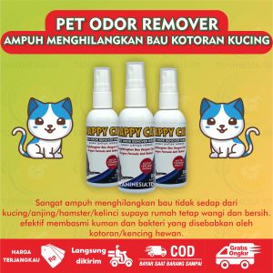 Pet odor remover spray Penghilang bau pesing pipis kotoran kucing kitten anjing penetral bau kandang pasir kucing 60ml