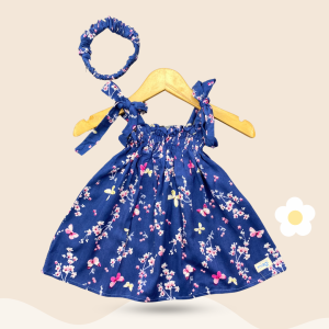 DRESS YESHA by MIAGI BAJU BAYI PEREMPUAN BAHAN KATUN RAYON INCLUDE HEADBAND 3-18 BULAN