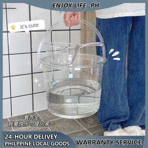 Minimalist Home buddies-Transparent Timba Plastic Bucket Timba with Dipper and Basin Tabo Palanggana