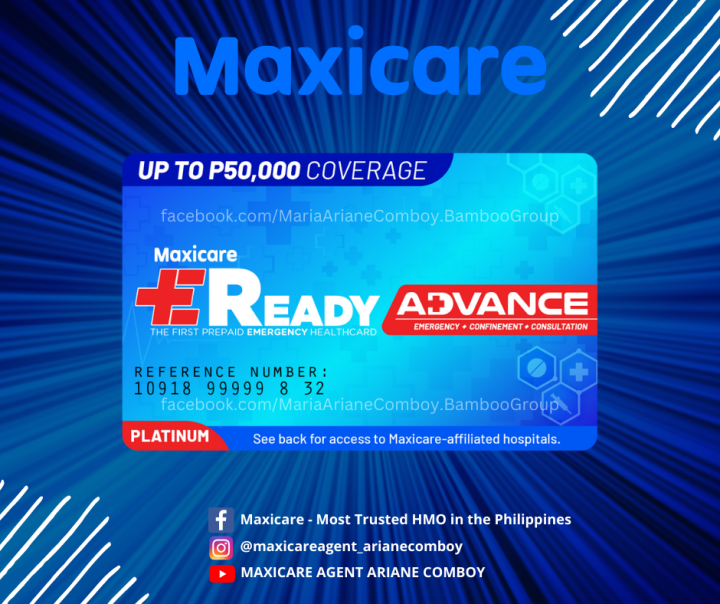 Maxicare EReady Advance Prepaid Health Card Emergency With Confinement ...