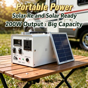 Portable Power Station Solar Generator 200W 78800mAh Backup Battery Pure Sine Wave Camping