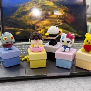 Sanrio Hello Kitty Keyboard Keychain Cartoon Bag Pendant Decoration Keyring Girl&Child Gifts Decompression Toy