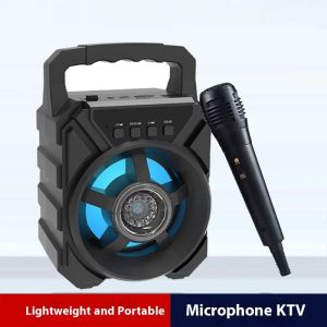 Portable Bluetooth Speaker with Handle Outdoor Waterproof Loudspeaker for K-Singing and Dancing